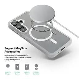 Чехол Samsung Galaxy S25 5G, Unit MagSafe, белый, прозрачный, магсейф, противоударный, магнитный, панель-накладка с поддержкой MagSafe, с поддержкой беспроводной зарядки, TPU+PC, защита всего корпуса, ударопрочный, ArmorStandart (ARM82261) - мініатюра 4