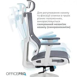 Офісне крісло OfficePro Elegant OC660-W-DG-DG White/Dark Gray [148665] - мініатюра 10