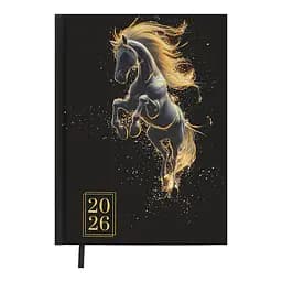 Щоденник датований Buromax Horse 2026 A5 чорний (BM.2189-01)