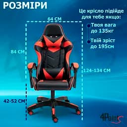Геймерське крісло 4Points GT Червоне - мініатюра 13