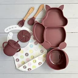 Силіконовий посуд для дітей SQPR img_e9523 Y16 з тарілкою Білкою ПРЕМІУМ якість