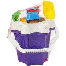 Відро Bamsic Квіточка №4 012/12V яскравий набір для ігор з піском і водою з машинкою та аксесуарами