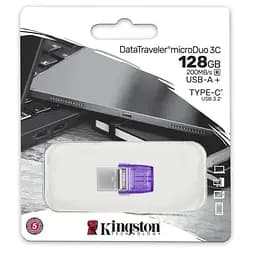 Флеш накопичувач USB 128Gb DataTraveler microDuo 3C, Purple Kingston teh0021073 - мініатюра 3