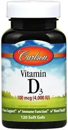 Вітаміни та мінерали Carlson Labs Vitamin D3 4000 IU, 120 капсул