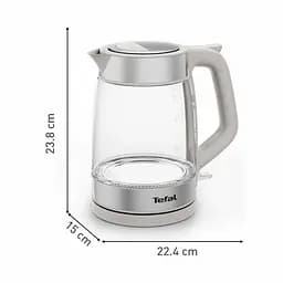 Tefal Електрочайник Glass Kettle 1.7л, скло, з підсвіткою, сріблясто-сірий - мініатюра 3