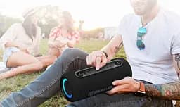 Портативна колонка REAL-EL RX725 15 W Bluetooth TWS, RGB, Black - мініатюра 9