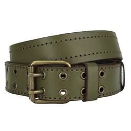 Ремень мужской кожаный хаки JK-4074 (120 см) с люверсами