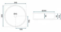 Умивальник Rea Cristal transparent (REA-U8881) 39см - круглий - накладний - загартоване скло - мініатюра 5