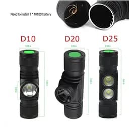 Налобний ліхтар Boruit D20 XM-L2 Zoom 1000 Lm (Оригінал) Ліхтарик - мініатюра 5