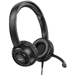 Наушники Hoco проводные с микрофоном всенаправленным W112 Pure Omnidirectional microphone черные