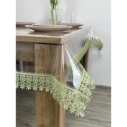 Силіконова скатертина з оливковим мереживом Арфа 7 см 290х130 см