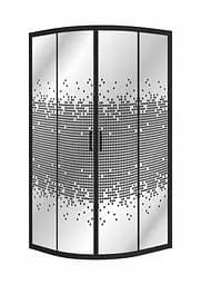 Душевая кабина угловая Eger Tisza 90x90 раздвижная стекло Negy без поддона black 599-021BN/1, тонированное, черное