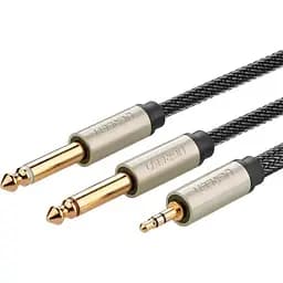 Аудио соединительный кабель Ugreen 3.5 мм TRS to Dual 6.35 мм TS Audio Cable 2 м серый (10615)