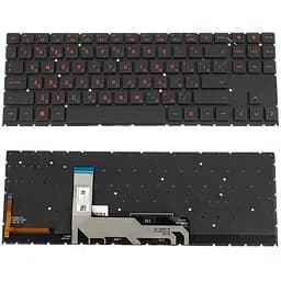 Клавіатура для ноутбука HP (Omen: 15-EK series) rus, black, без фрейму, підсвічування клавіш (RED) (ОРИГІНАЛ)