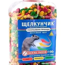 Родентицид від мишей та пацюків Agro-Market Лускунчик (гранула,банка) 190 г (12541)