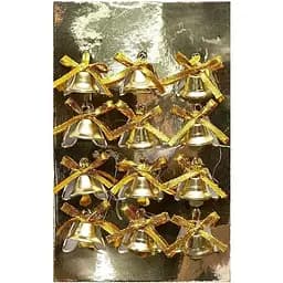 Набір-прикраса на ялинку Bambi Дзвіночок з бантиком метал 12 шт. (ААА23093)