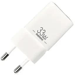 Зарядний адаптер GaN швидка зарядка 33W Remax RP-U26 PD+QC 1xType-c 1xUSB Білий