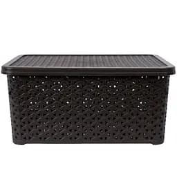 Кошик Diomedea з кришкою 34.5x24.5x15.5 см 10 л коричневий (К13-534)  - мініатюра 2
