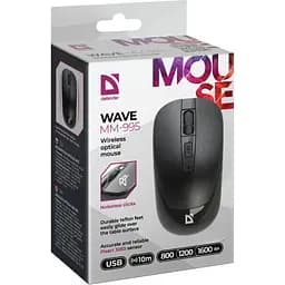 Комп'ютерна мишка Defender Wave MM-995 бездротова 4 кн. до 1600 dpi безшумна чорна (52995) - мініатюра 2