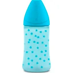 Бутылочка для кормления Suavinex Basics, 3-позиционная соска, 270 мл, синий, 2 шт. (307608/3)