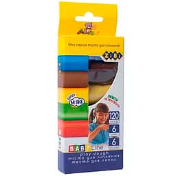 Набор теста для лепки ZiBi Baby Line 6 цветов 120 г (ZB.6253)