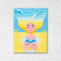Картина постер на полотні BrushMe З Україною в серці ©Гумiнська Дiана