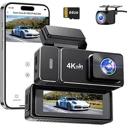 Відеореєстратор спереду та ззаду 4k+1080P, CHORTAU WiFi Dual Dash Cam з додатком, 2,99-м' IPS відеореєстратор для автомобілів