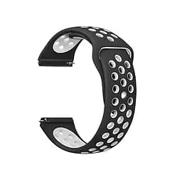 Силіконовий ремінець для смарт годинника Lemfo 22 мм Чорно-білий