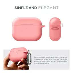 Силіконовий чохол для навушників Apple AirPods Pro 2 2022, Hang Case, рожевий, ультратонкий захисний кейс товщиною 2 мм, захист від подряпин, пилу та ударів, компактний, з карабіном для кріплення, ArmorStandart (ARM68588) - мініатюра 2