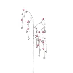 Гілочка декоративна Yes! Fun Кристали-краплі Намистини рожеві 60 см рожева (973918)