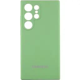 Чохол Lakshmi Silicone Cover Full Camera (AAA) with Logo для Samsung Galaxy S24 Ultra М'ятний / Mint