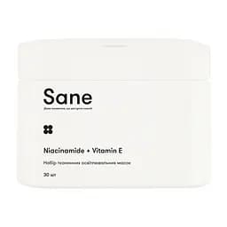 Набір тканинних освітлювальних масок для обличчя Sane з ніацинамідом та вітаміном Е 30 шт.