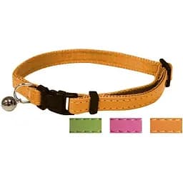 Нашийник для кота Croci Glossy екошкіра зі дзвінком 21-33x1 см оранжевий