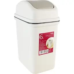 Відро для сміття MBM My Home з кришкою 6 л сіре (BIN-12 6L GRAY) - мініатюра 2