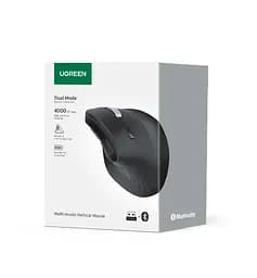 Маніпулятор миша бездротова UGREEN MU008 Multi-mode Vertical Mouse Black (UGR-25444) - мініатюра 2