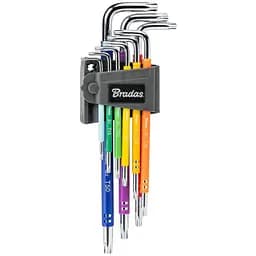 Набір ключів Bradas TORX TX 10-50 9 шт подовжені (DIY-HKT62-EL/B)