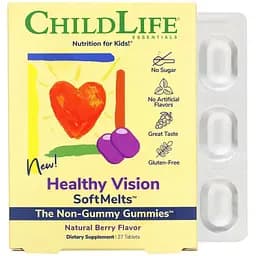 Комплекс здорового зрения для детей ChildLife Healthy Vision SoftMelts Natural Berry Flavor 27 шт. (CDL10050)