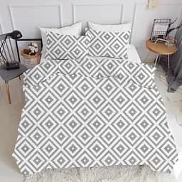 Комплект постільної білизни Cosas Ornament CS3 Полуторний сірий (OrnamentGrey_White_160) - мініатюра 4