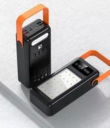 Портативний зовнішній акумулятор Power Bank Bilintong 30000mAh + ліхтарик Чорний - мініатюра 6