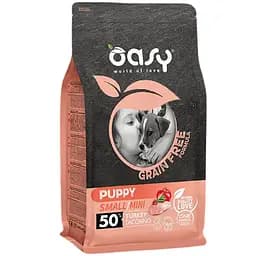 Беззерновий сухий корм Oasy Dog Grain Free Puppy Small/Mini для цуценят малих порід індичка з яблуком та журавлиною 2.5 кг