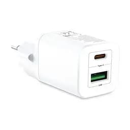 Зарядний пристрій XO 30w 2 виходи USB + Type-C QC 3.0 - мініатюра 2