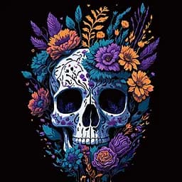 Набір для розпису по номерах Естетика життя і смерті, Strateg, на чорному фоні, 40x40 см, AV4040-35