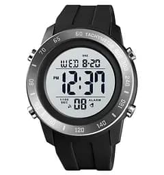 Чоловічий спортивний наручний годинник Skmei 1524 (Чорні з білим)