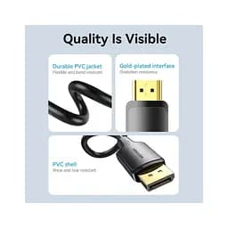 Кабель мультимедійний DisplayPort M to HDMI M 1.8m 4K black Vention (HFOBAC) - мініатюра 4