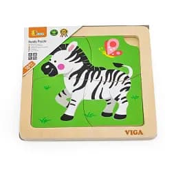 Дерев'яний міні-пазл Viga Toys Зебра 4 елементи (51317) - мініатюра 4