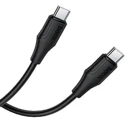 Дата кабель Hoco X124 Bien silicone Type-C to Type-C 60W (1m) Black - мініатюра 2