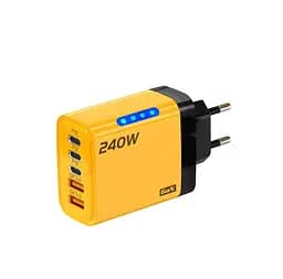 Зарядное устройство 240W (2×USB+3×Type-C, PD) Желтый