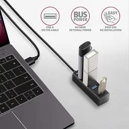 Концентратор AXAGON USB 3.1 to 4xUSB 3.0 1.2m black (HUE-M1AL) - мініатюра 3