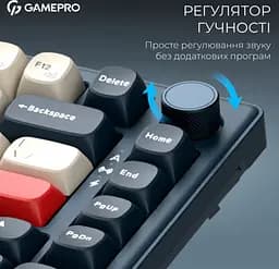 Клавиатура игровая механическая GamePro MK-266-BL Asgard Yord Keychron Super Red Switch Bluetooth 5.2/2.4 ГГц/USB Blue - мініатюра 16