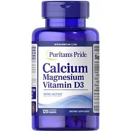 Вітаміни та мінерали Puritan's Pride Calcium Magnesium Vitamin D3, 120 каплет